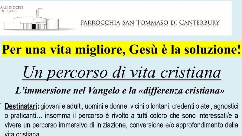 Per una vita migliore, Gesù è la soluzione!