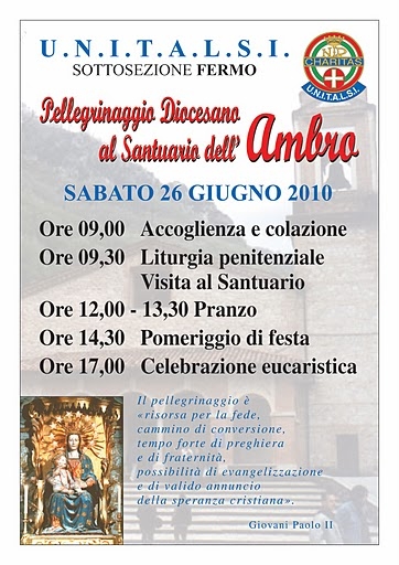 Pellegrinaggio diocesano al Santuario dell'Ambro - 26 Giugno 2010