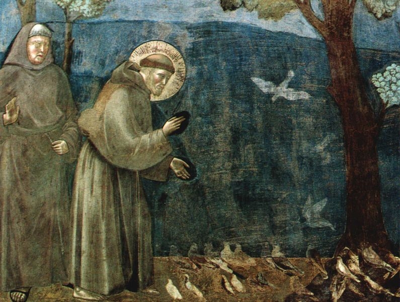 Francesco e Giotto nella basilica di Assisi
