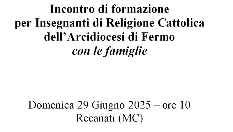 Incontro di formazione  per Insegnanti di Religione Cattolica