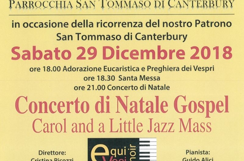 29 Dicembre: festa di San Tommaso