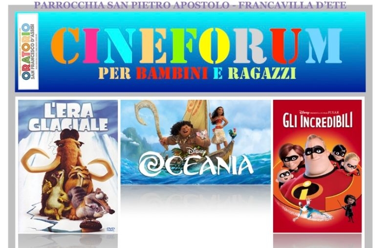 Cineforum per bambini e ragazzi all'oratorio di Francavilla
