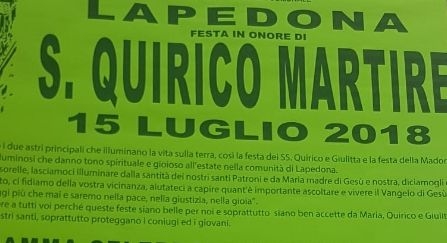 Lapedona festeggia il Patrono San Quirico
