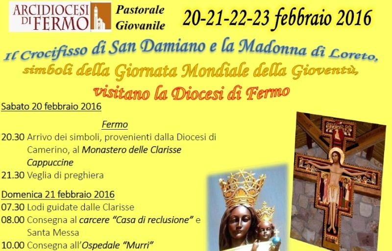 Arrivano in Diocesi i simboli della GMG