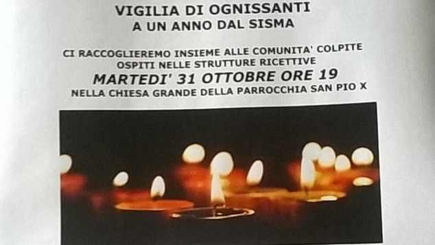 Vigilia di Ognissanti, ad un anno dal sisma