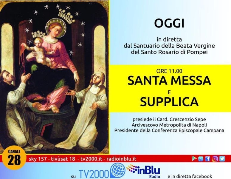 Oggi alle 11 Supplica alla Madonna di Pompei