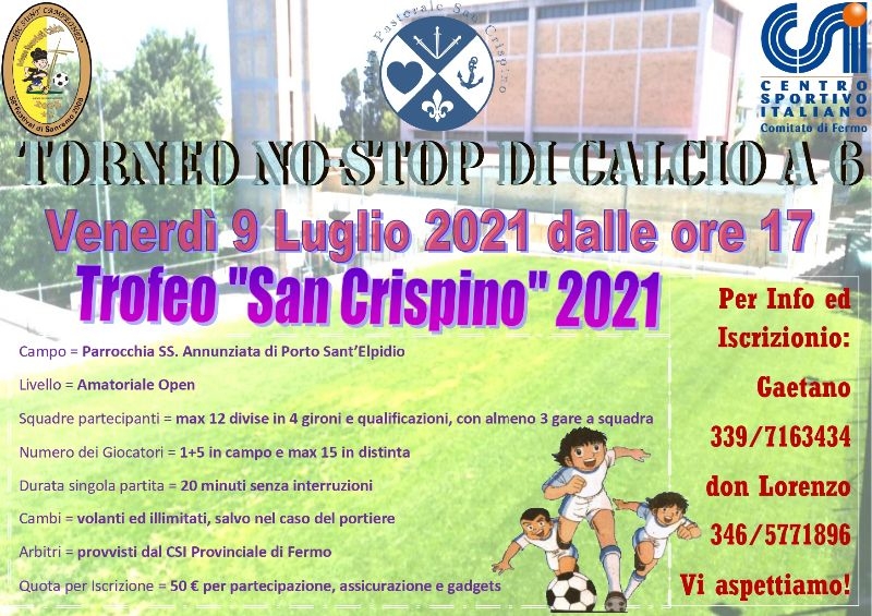 Torneo NO STOP di calcio A 6