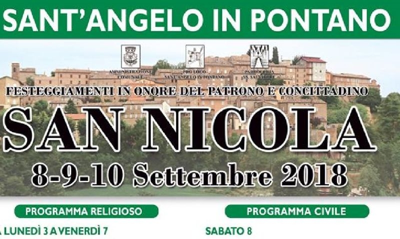 Sant'Angelo in Pontano festeggia il Patrono e concittadino San Nicola