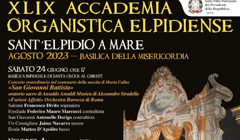 Un cartellone d’eccellenza per la stagione organistica di Sant’Elpidio a Mare